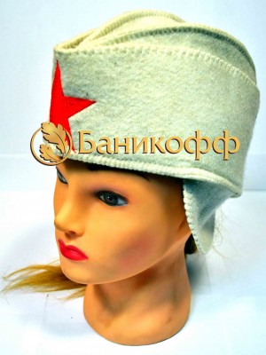Шапка для бани «Пилотка» (светлая)